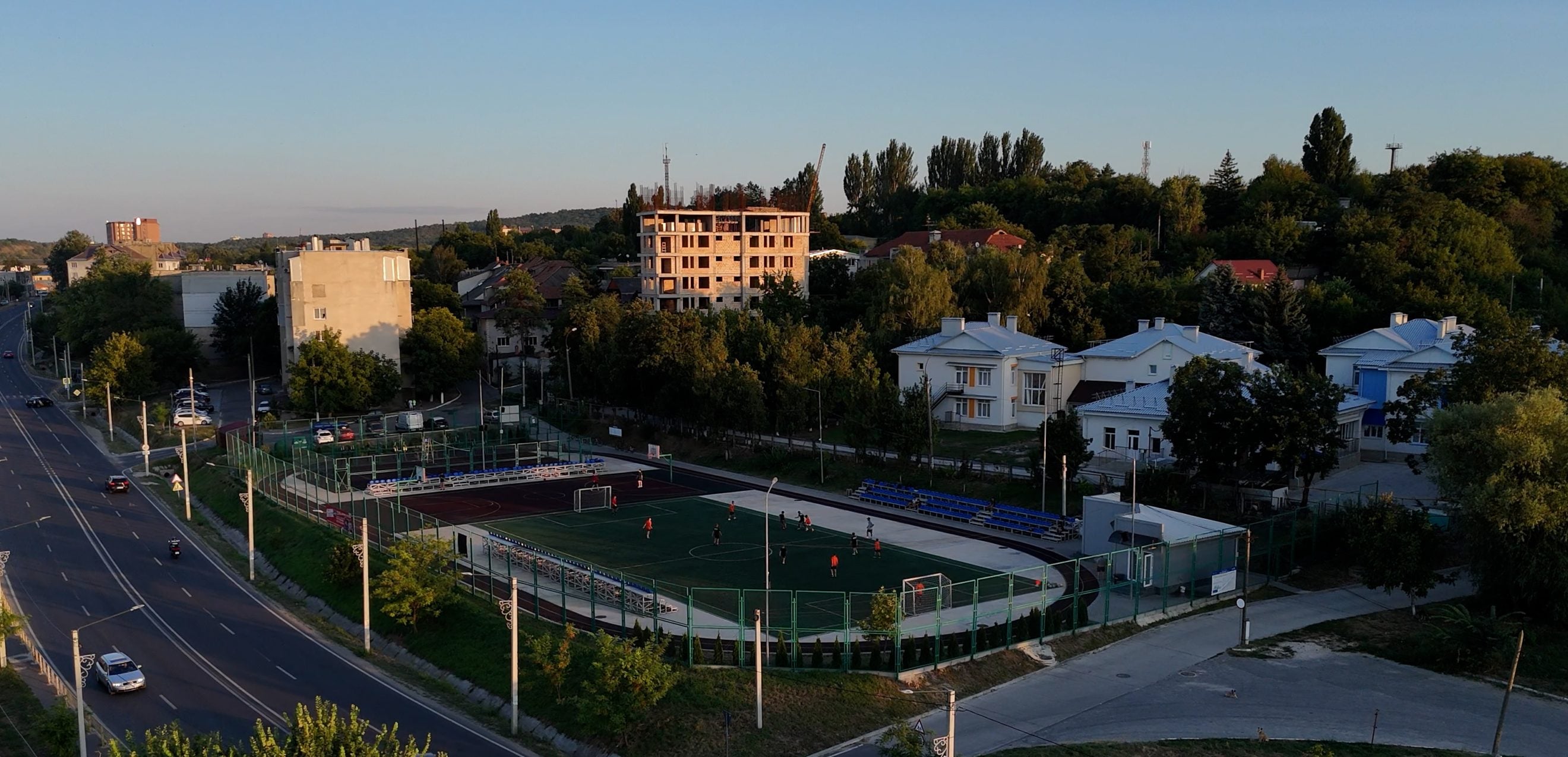 Aerial view of the Vatra multi-purpose stadium