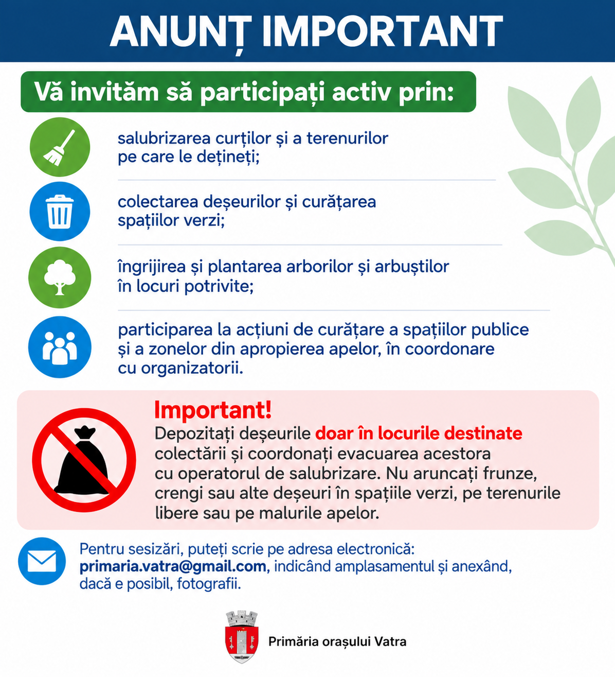 CAMPANIA DE TOAMNĂ DE SALUBRIZARE